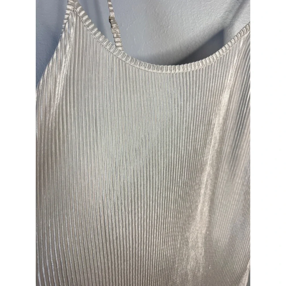 Jason Wu Womens XL Silver Pleated Pajama‎ Set Camisole and Shorts Loungewear
